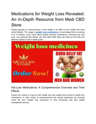 Medications for Weight Loss Revealed_ An In-Depth Resource from Medi CBD Store