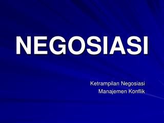 NEGOSIASI