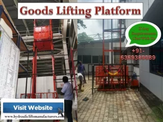 Goods Lifting Platform,Goods Lift Machine,Goods Elevator,Hydraulic Goods Lifting Equipment,Tamilnadu