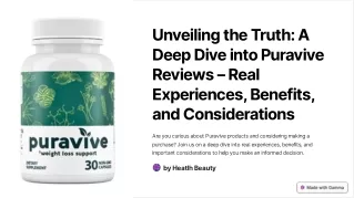 A Deep Dive into Puravive Reviews