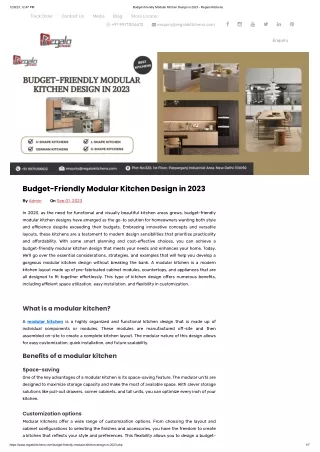 Budget-Friendly Modular Kitchen Design in 2023