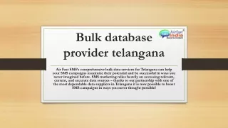 bulk database provider telangana