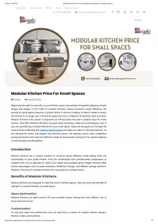 Modular Kitchen Price For Small Spaces