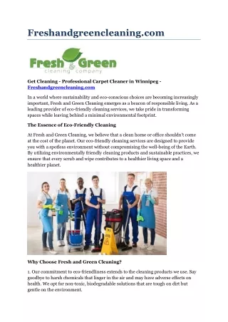 Winnipeg cleaning company