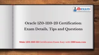 Oracle 1Z0-1110-23 Certification: Exam Details, Tips and Questions