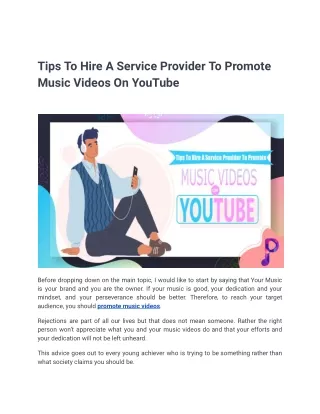 Tips To Hire A Service Provider To Promote
