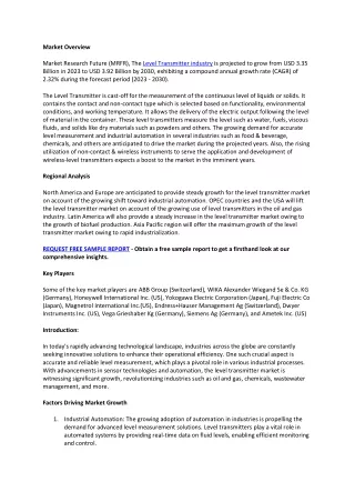 Level Transmitter Market