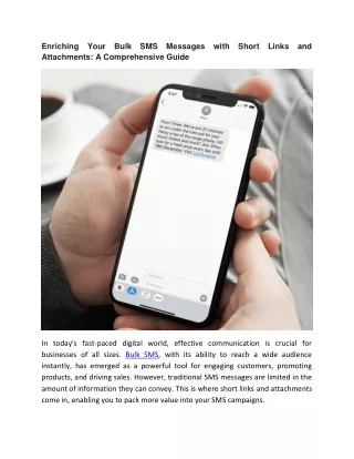Enriching Your Bulk SMS Messages with Short Links and Attachments