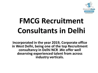 FMCG Recruitment Consultants in Delhi