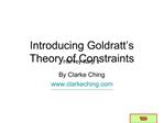 Introducing Goldratt