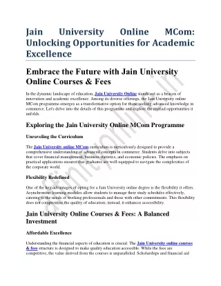 Jain University Online MCom Unlocking Opportunities for Academic Excellence.pdf