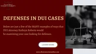 DEFENSES IN DUI CASES