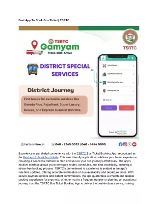 Best App To Book Bus Ticket _ TSRTC