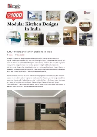 1000  Modular Kitchen Designs In India