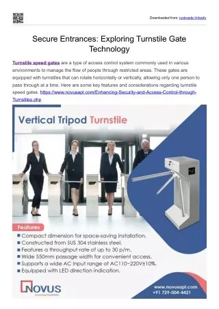 Secure Entrances: Exploring Turnstile Gate Technology