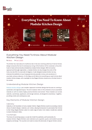 Everything Need To Know About Modular Kitchen Design