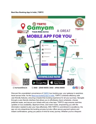 Best Bus Booking App In India _ TSRTC