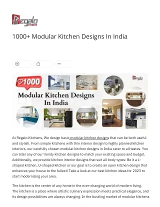 1000  Modular Kitchen Designs In India