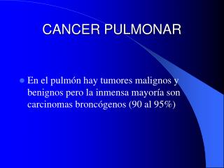 CANCER PULMONAR