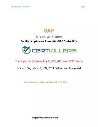 SAP C_SEN_2011 exam difficulty level