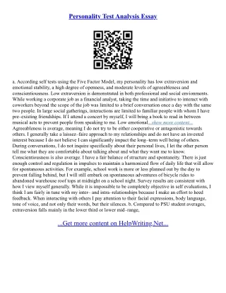 Essay About My Personality