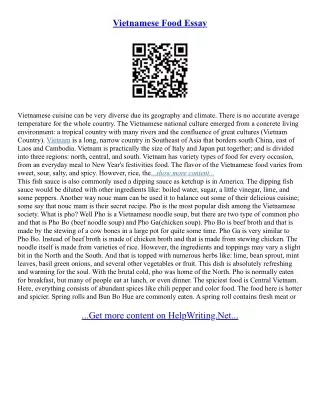 Vietnam Culture Essay