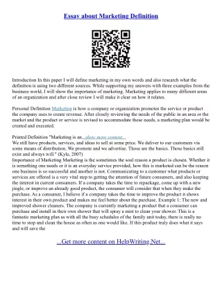 Essay Marketing