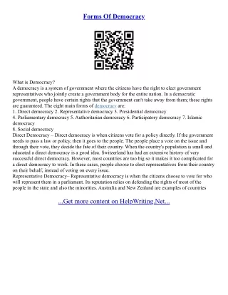 Essays About Democracy
