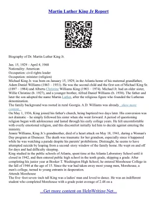 Essay About Martin Luther King Jr