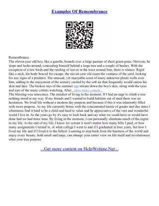 Remembrance Day Essay