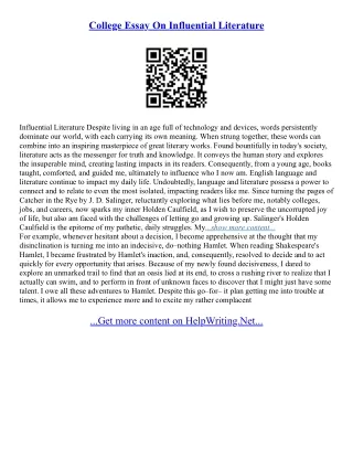 College Essay Writers