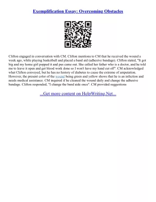 Exemplification Essay Sample
