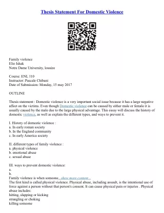 Research Essay Thesis Statement Example