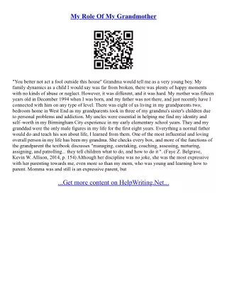 Essay Of Grandmother
