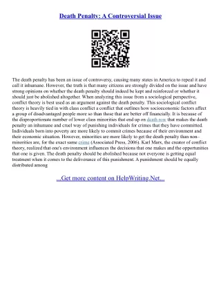 Essay Death Penalty