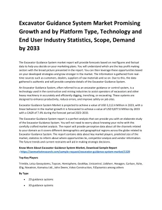 Excavator Guidance System Market