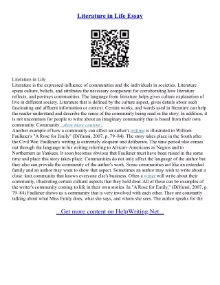 Essays On English Literature