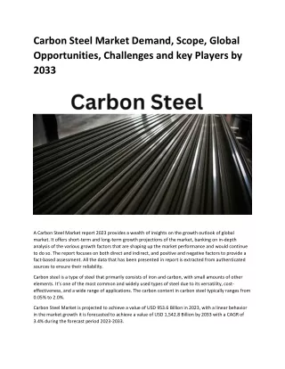 Carbon Steel Market