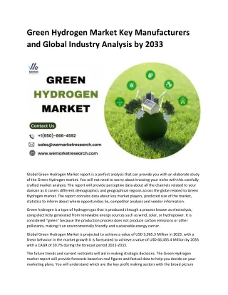 Green Hydrogen Market