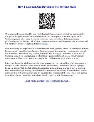 Writing Skills Essay