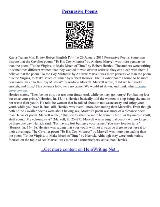 Famous Persuasive Essays
