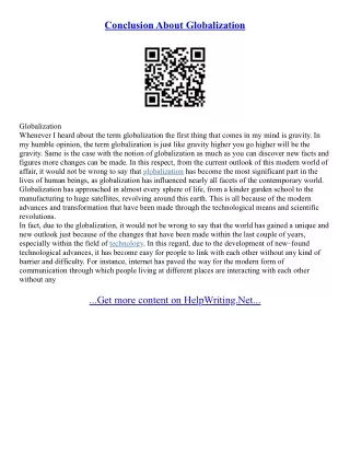 Globalization Essay Introduction