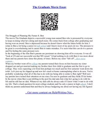 The Graduate Essay
