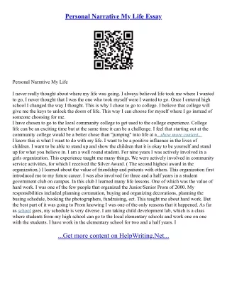 Sample Of Essay About Life