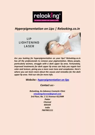 Hyperpigmentation on Lips  Relooking.co.in