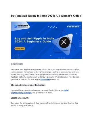 Buy and Sell Buy and Sell Ripple in India 2024_ A Beginner's Guide in India 2024_ A Beginner's Guide