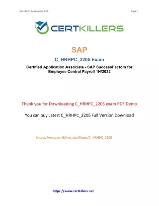 Beyond Dumps A Holistic Approach to Mastering the C_HRHPC_2205 Exam