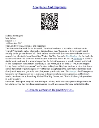 Essays On Acceptance