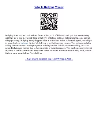 Bullying Essays