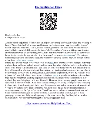 Examplification Essay